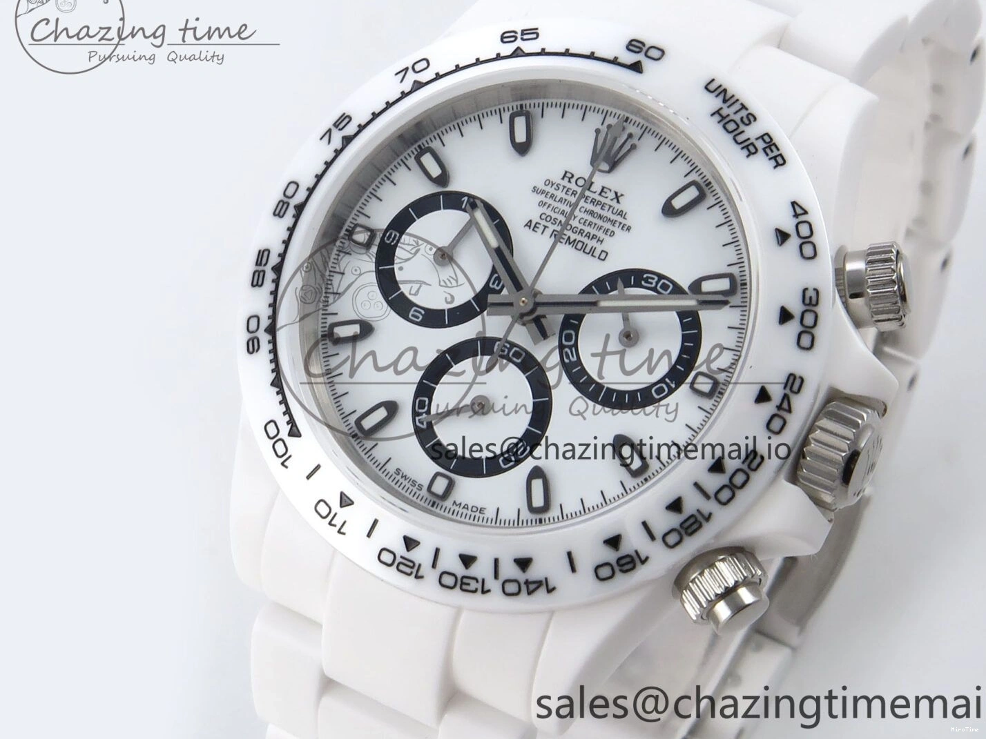 MiroTime 0319 Daytona AET White Ceramic Case and Bracelet Black Dial N6F Best Edition SA Seasonal 1195